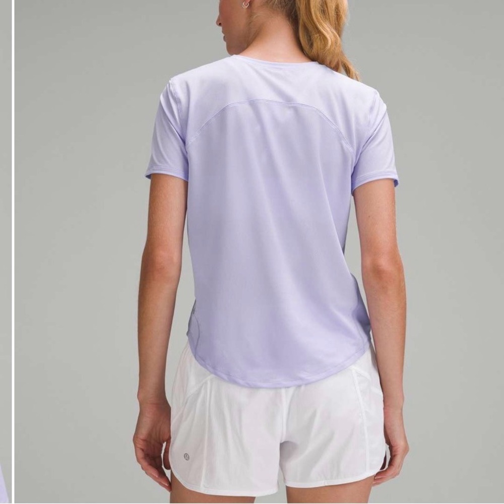 Lululemon High Neck Running and Training T-Shirt ~ M/L ~ Lilac - Picture 7 of 9